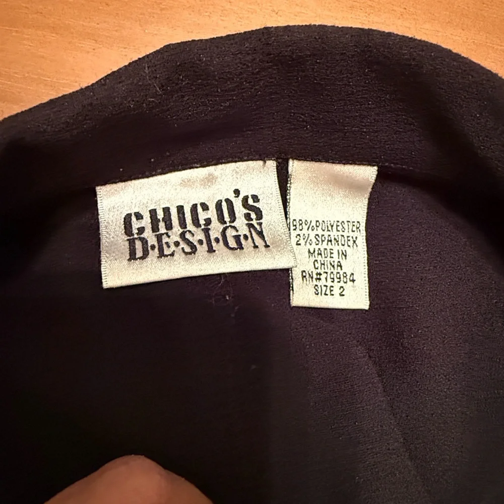 Chico's Black‎ Blazer with Silver Buttons - Picture 6 of 6